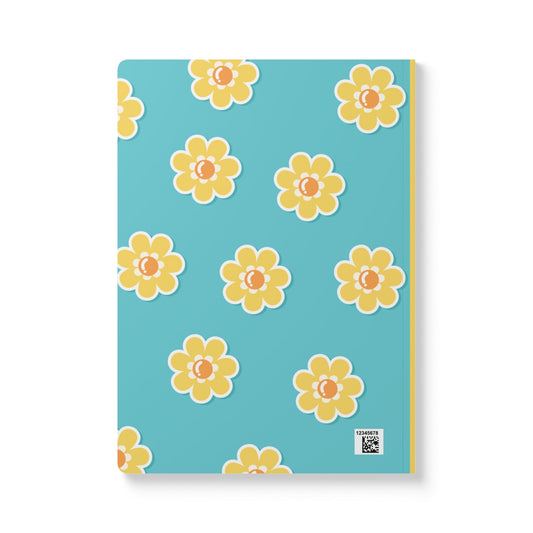 Turquoise Floral Softcover Journal