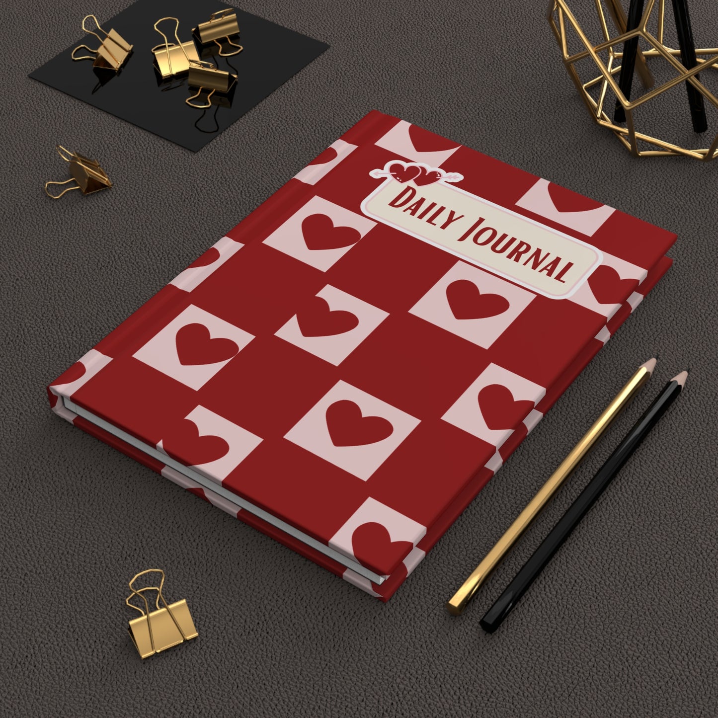 Heart Pattern Daily Journal – Cute Love-Themed Notebook