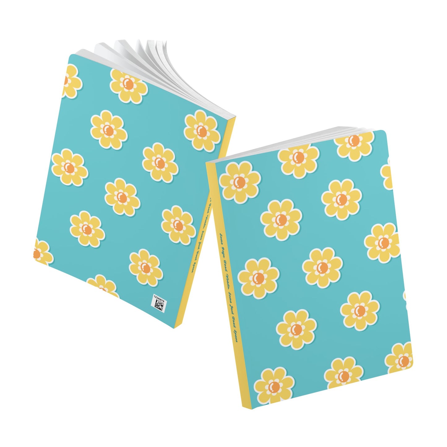 Turquoise Floral Softcover Journal