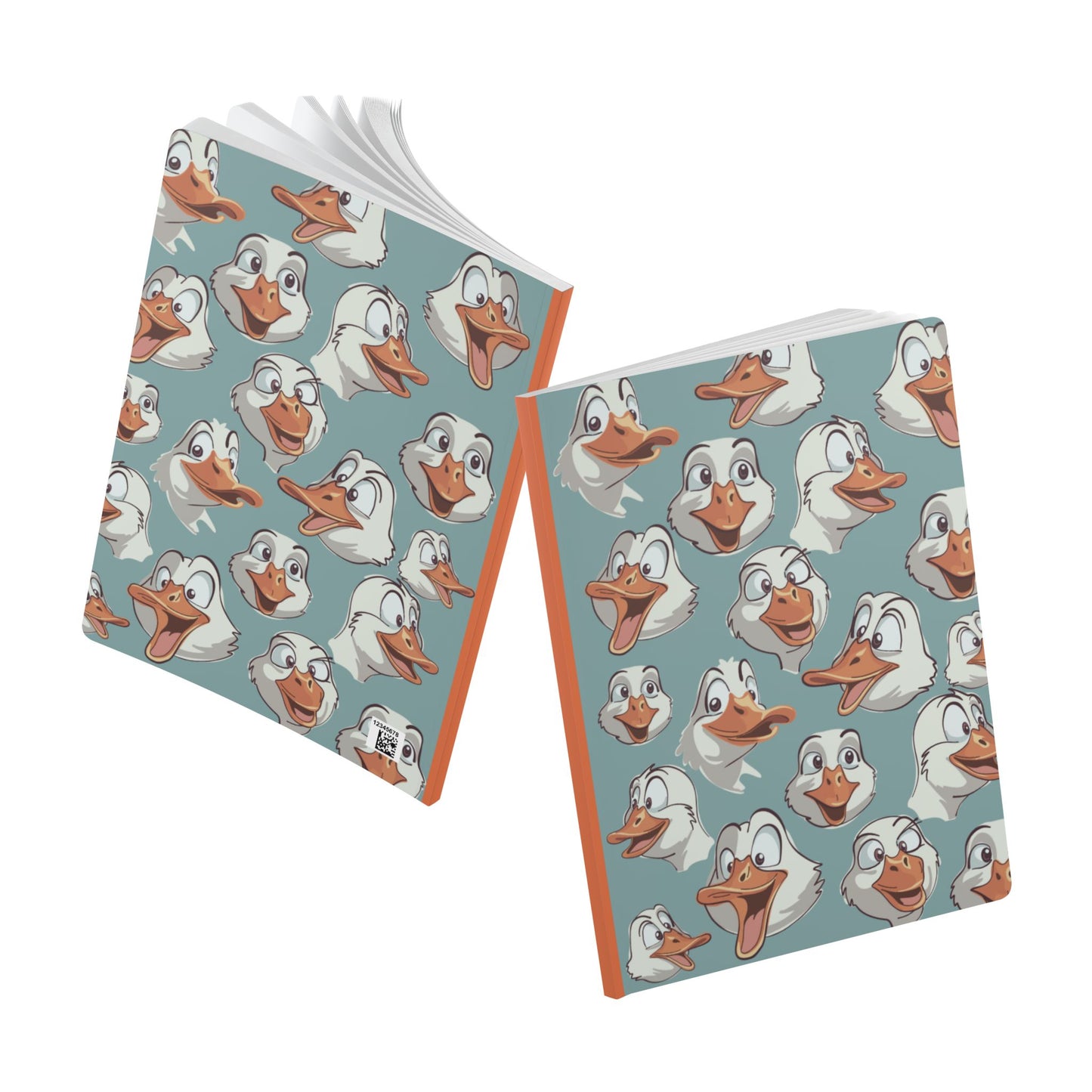Goofy Duck Faces Softcover Journal — Cute Cartoon Duck Notebook