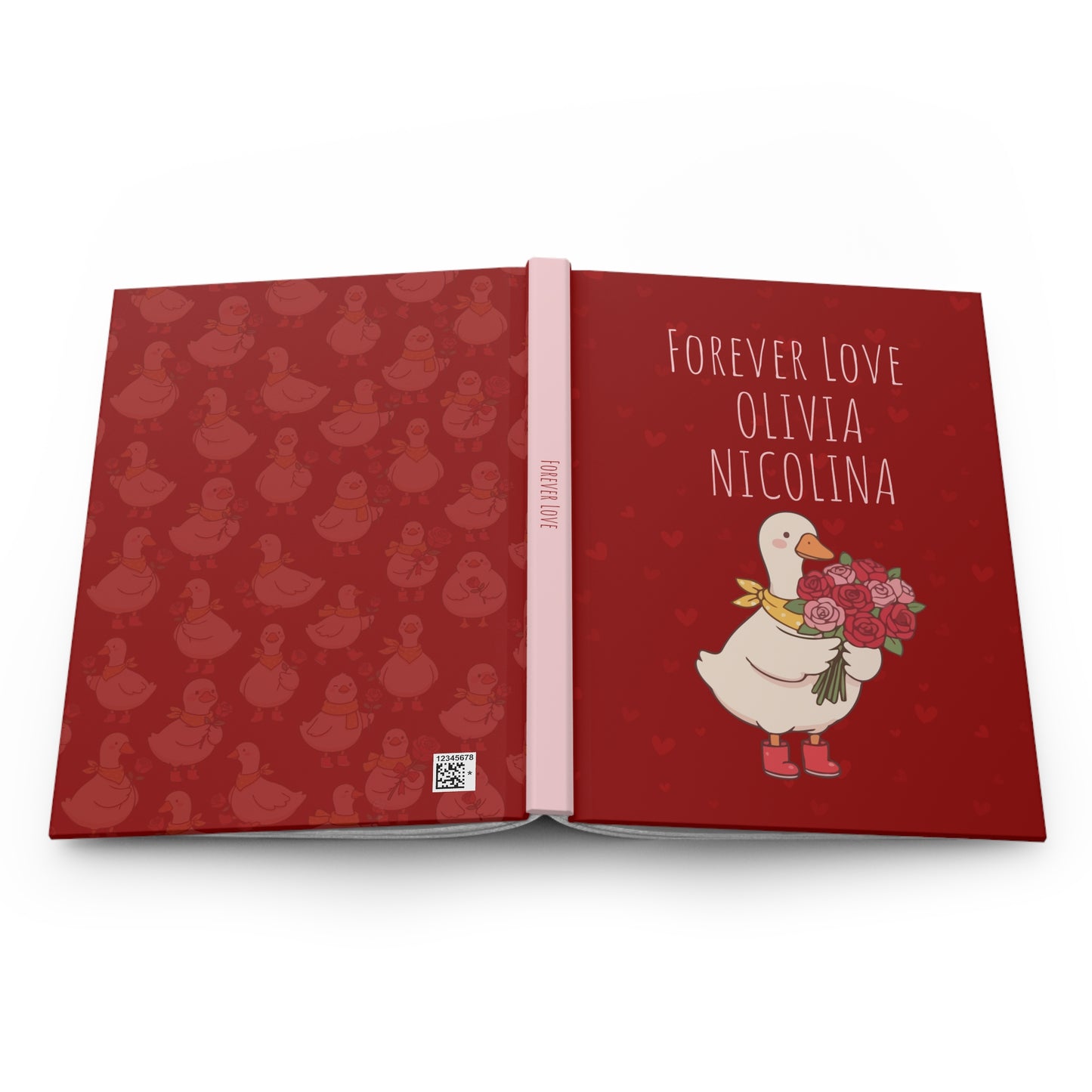 Cute Cockatiel Love Hardcover Journal – Personalized Valentine Notebook