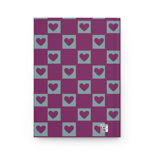 Heart Checkerboard Daily Journal Hardcover Notebook