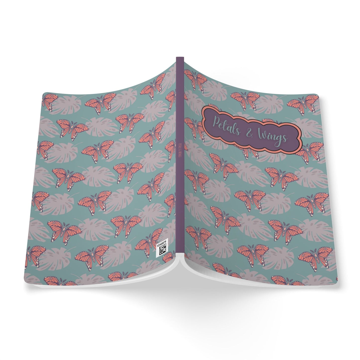 Moth & Monstera Softcover Journal — "Petals & Wings" Floral Nature Notebook