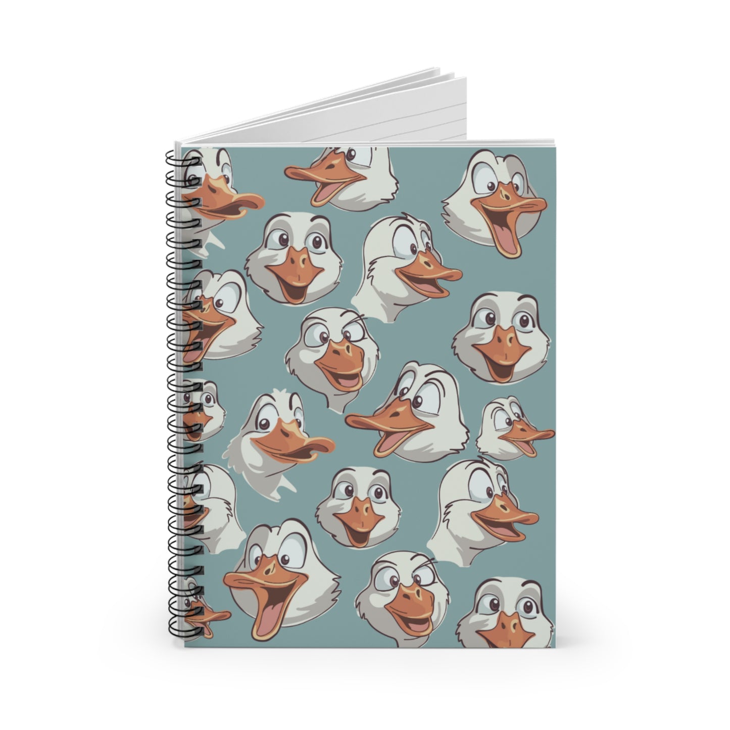 Playful Duck Face Spiral Notebook – Ruled Lined Journal