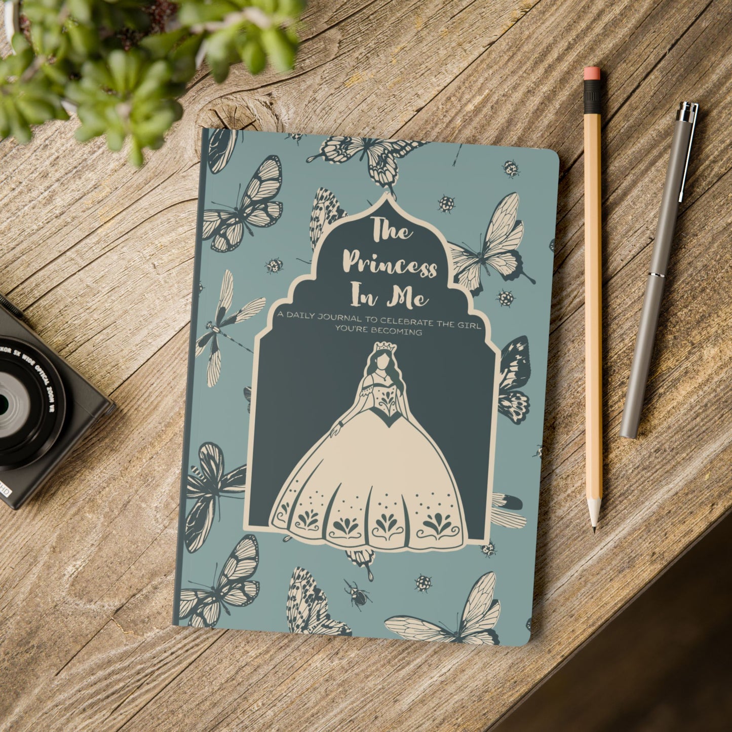 Princess In Me Butterfly Floral Softcover Journal — Inside-Printed Notebook