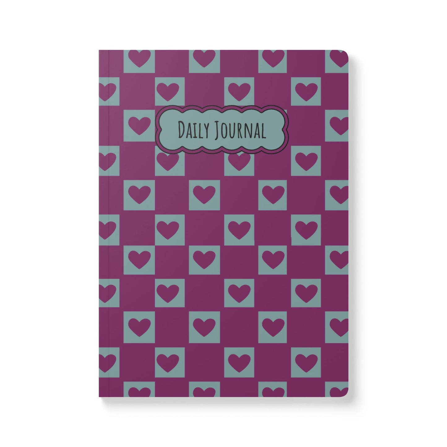 Heart Checkerboard Daily Journal Hardcover Notebook