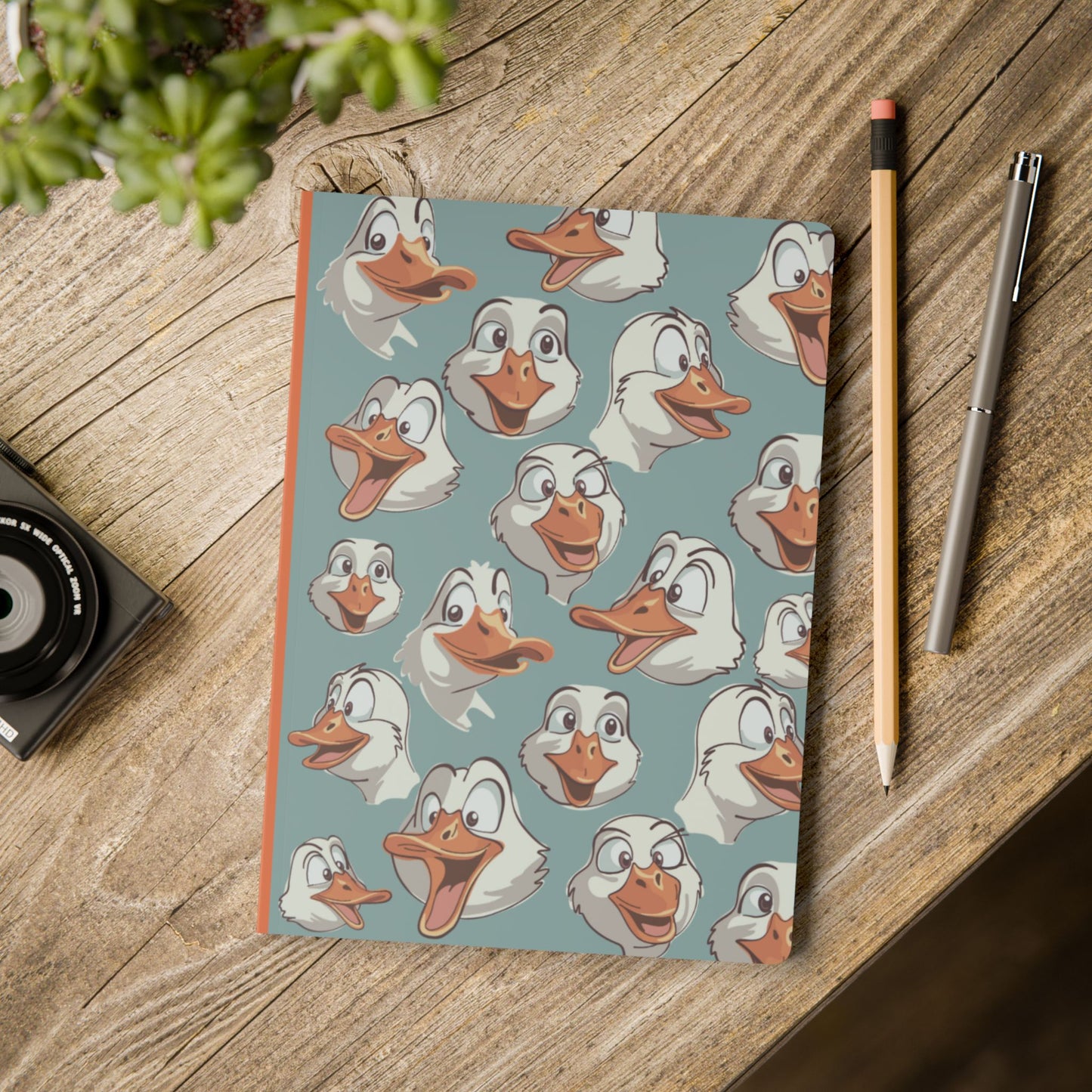 Goofy Duck Faces Softcover Journal — Cute Cartoon Duck Notebook