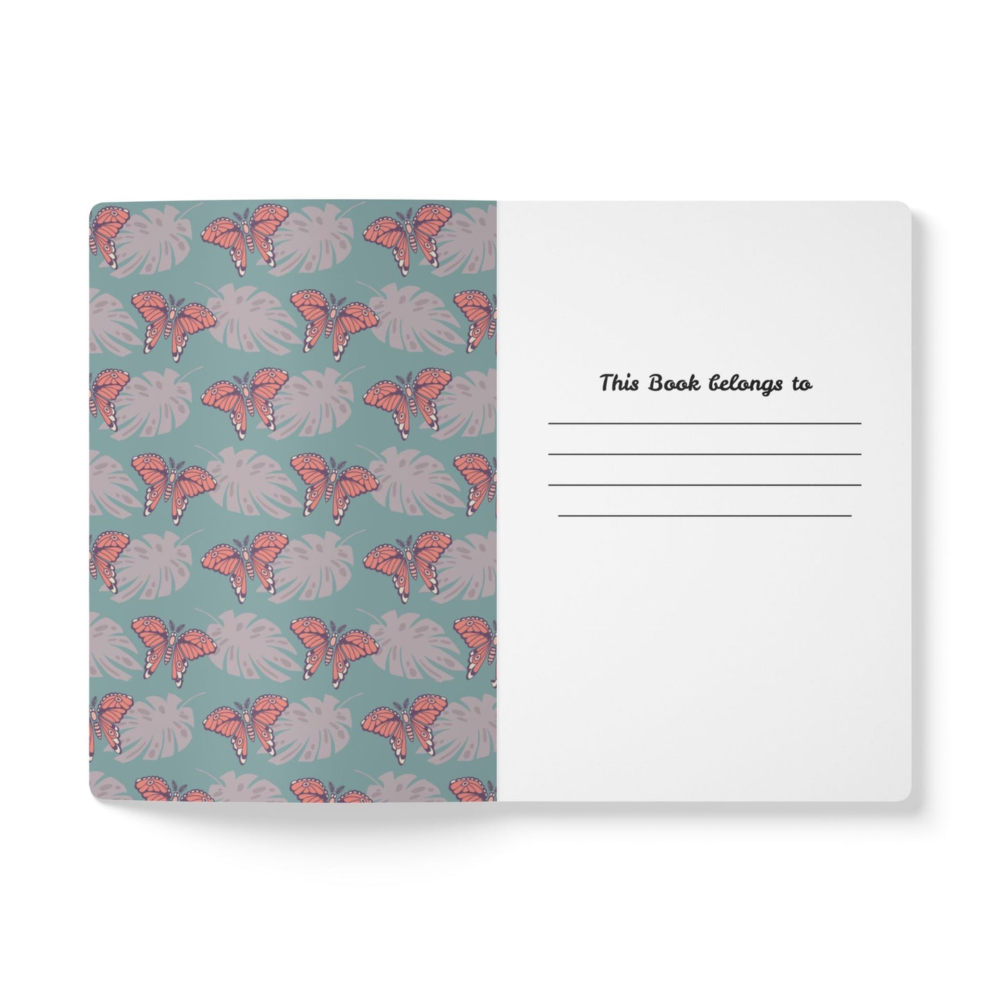 Moth & Monstera Softcover Journal — "Petals & Wings" Floral Nature Notebook