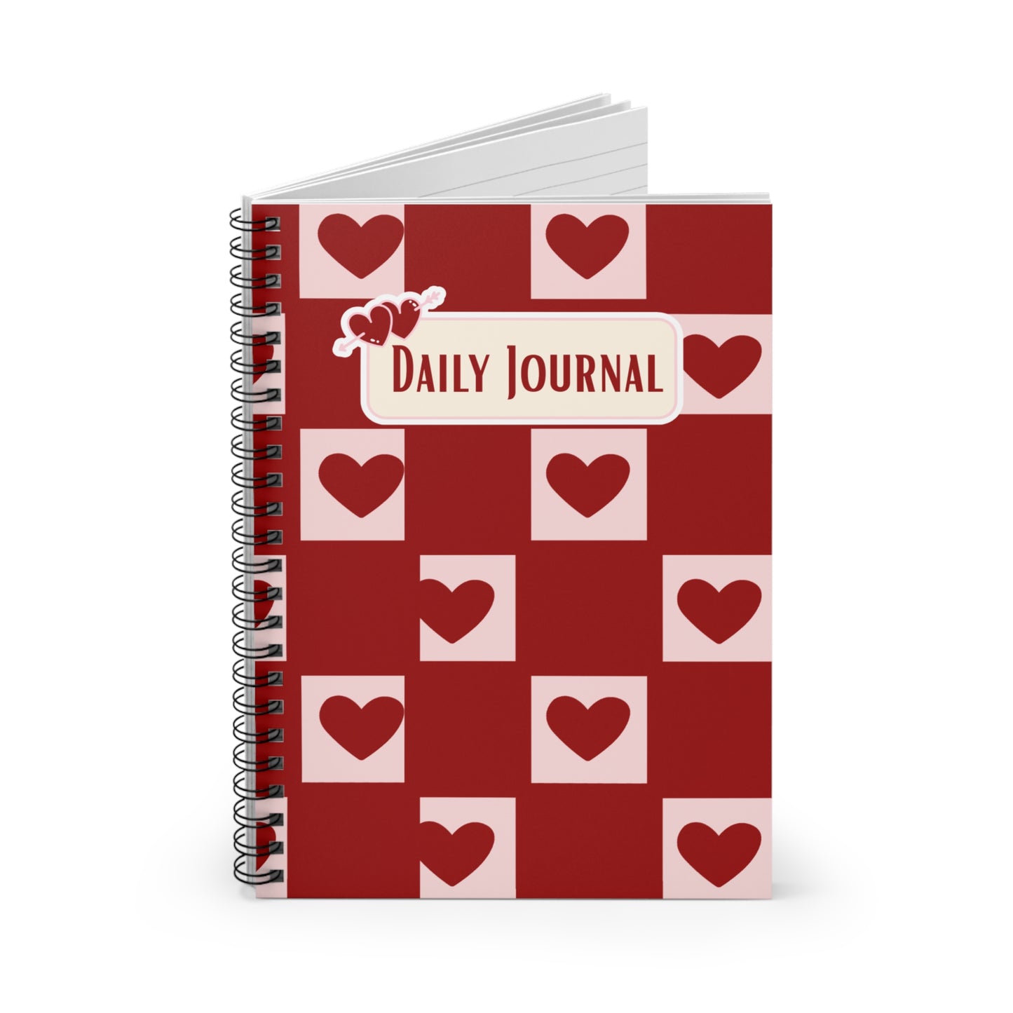 Spiral Cute Heart Design Lined Journal
