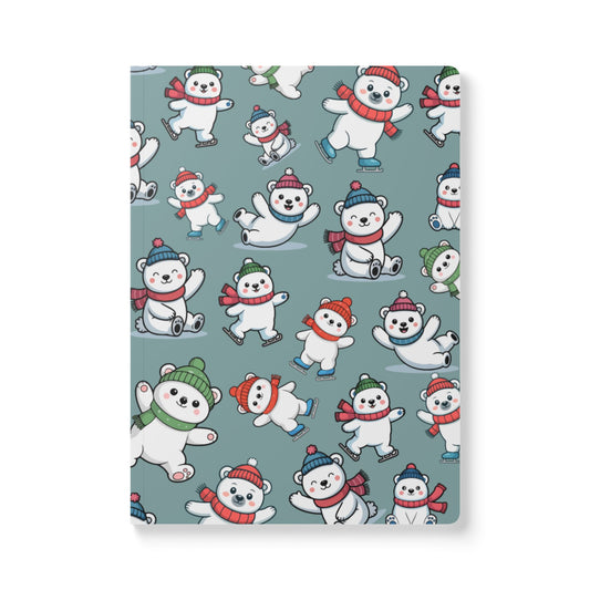 Adorable Polar Bear Winter Softcover Notebook – Cute Pattern Journal for Notes, School & Gifting