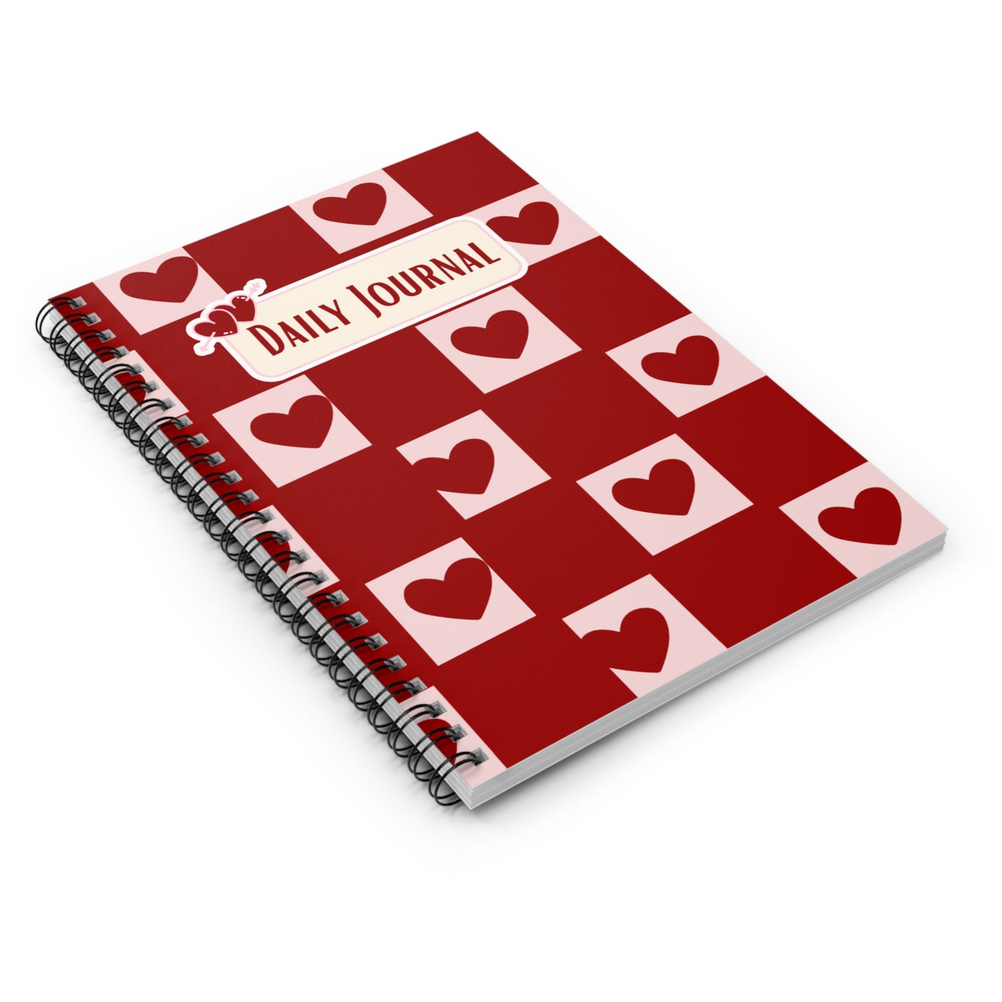 Spiral Cute Heart Design Lined Journal