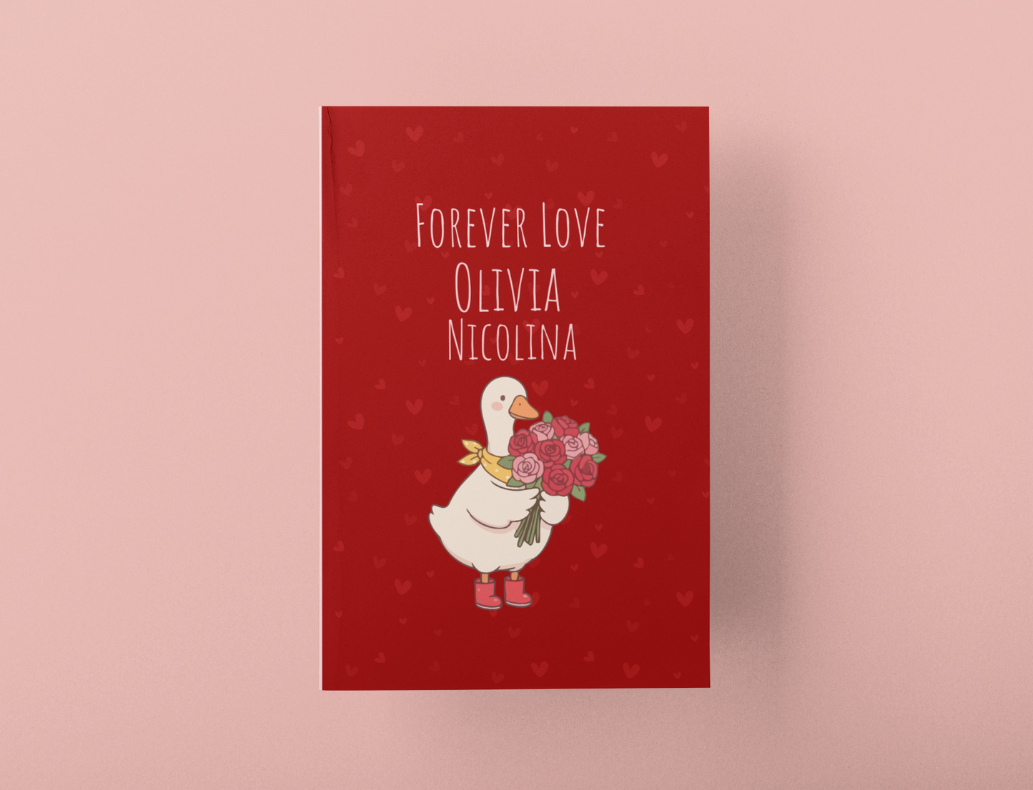 Cute Cockatiel Love Hardcover Journal – Personalized Valentine Notebook