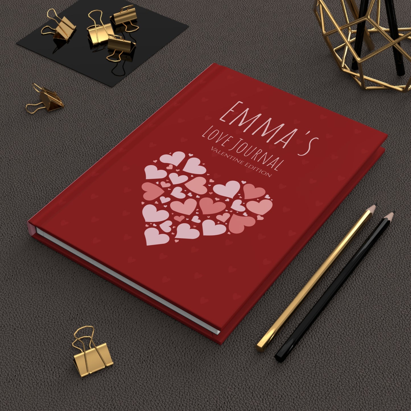 Personalized Love Journal – Custom Name Hardcover Valentine Notebook