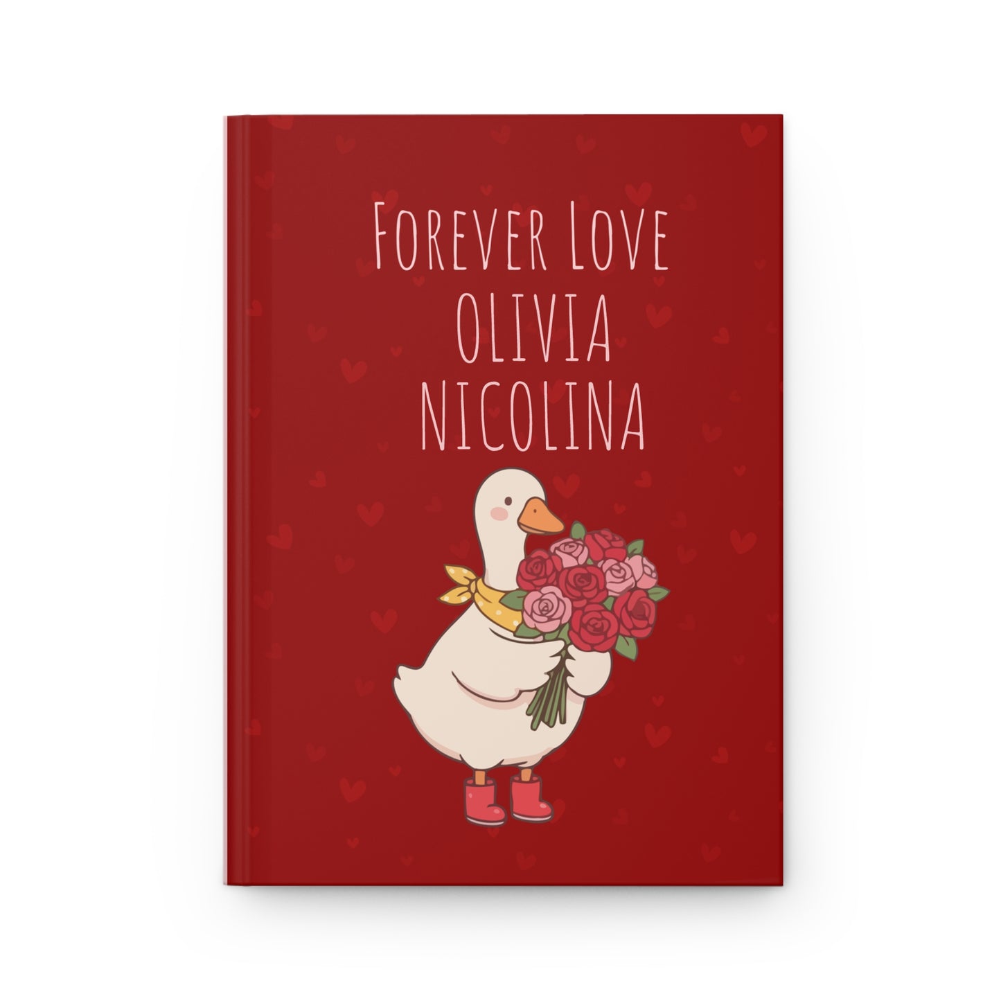 Cute Cockatiel Love Hardcover Journal – Personalized Valentine Notebook