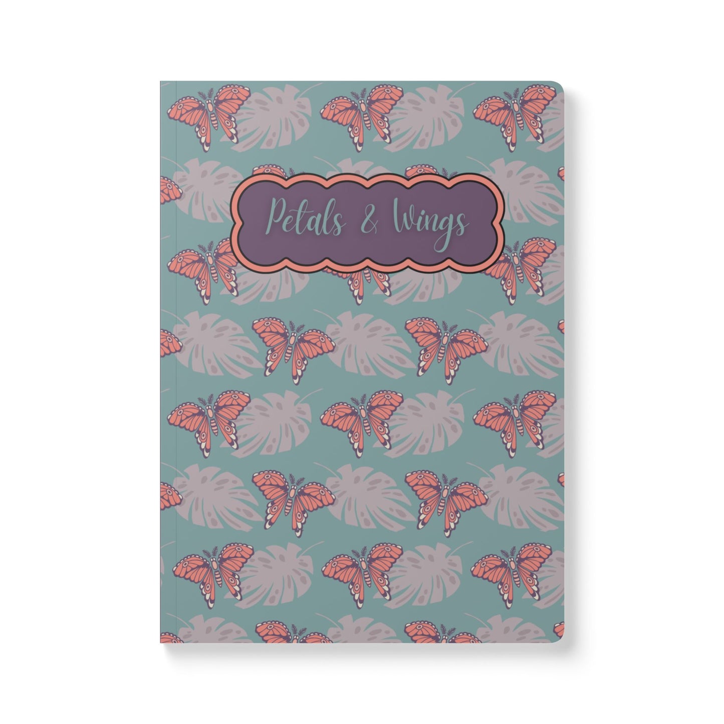 Moth & Monstera Softcover Journal — "Petals & Wings" Floral Nature Notebook