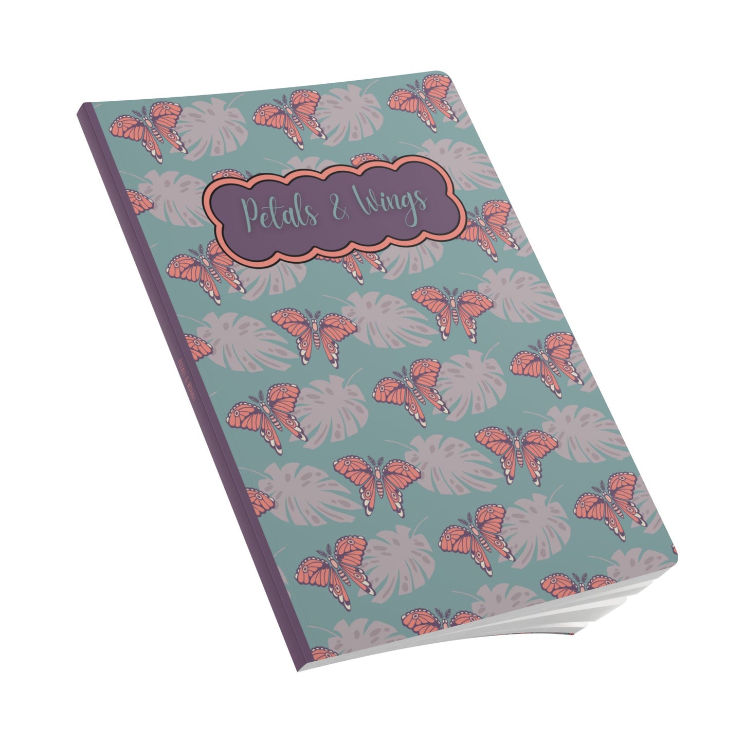 Moth & Monstera Softcover Journal — "Petals & Wings" Floral Nature Notebook