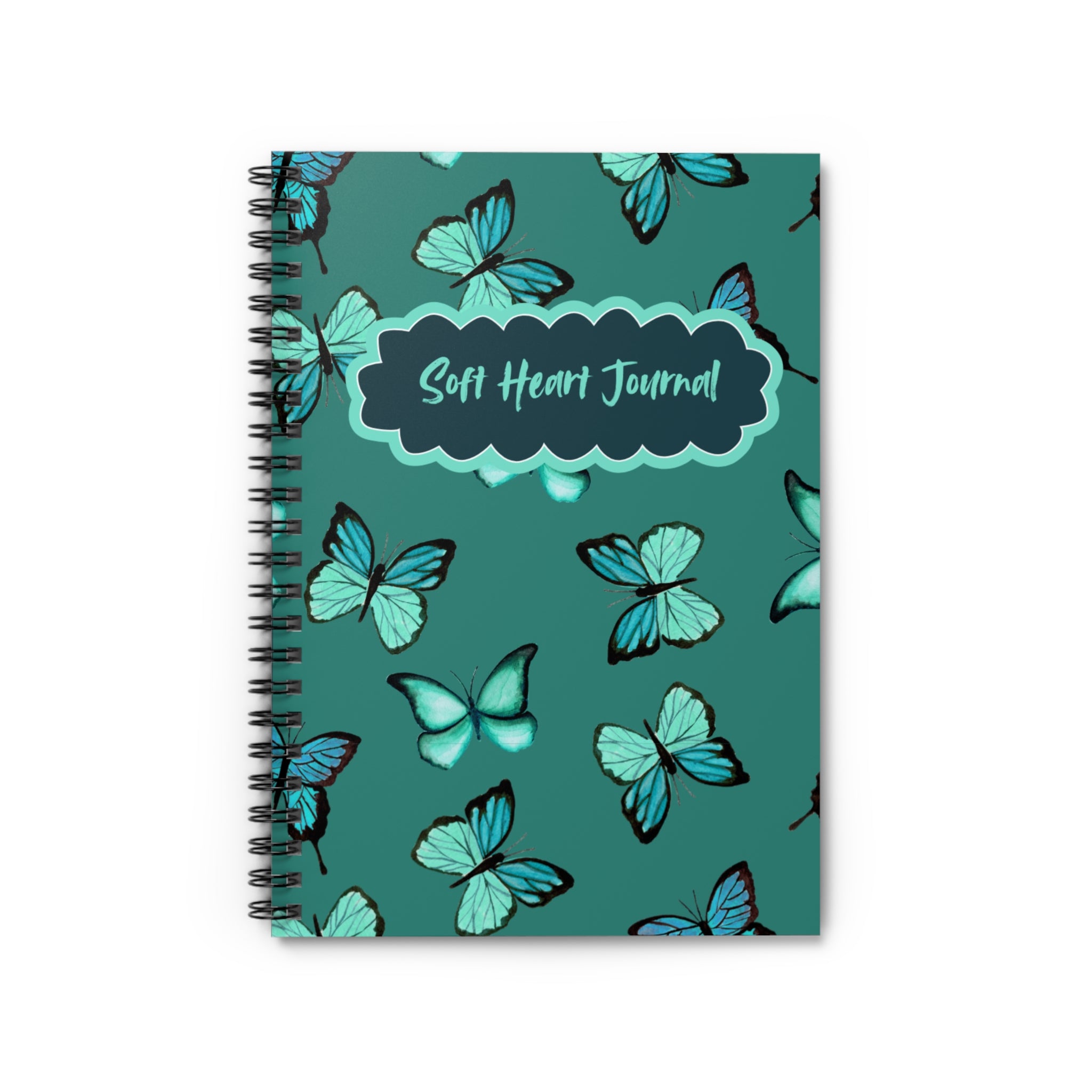 Soft Heart Butterfly Ruled Spiral Notebook