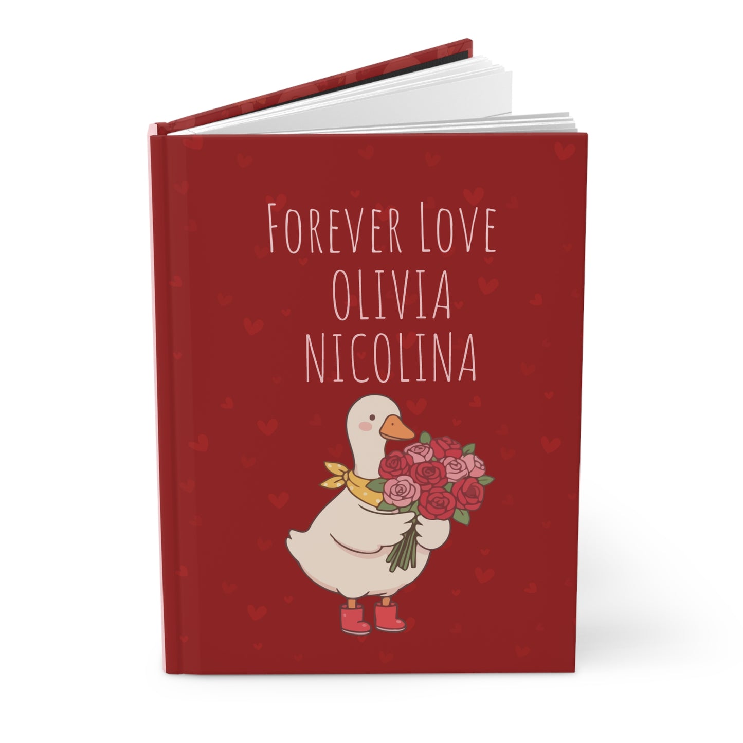 Cute Cockatiel Love Hardcover Journal – Personalized Valentine Notebook