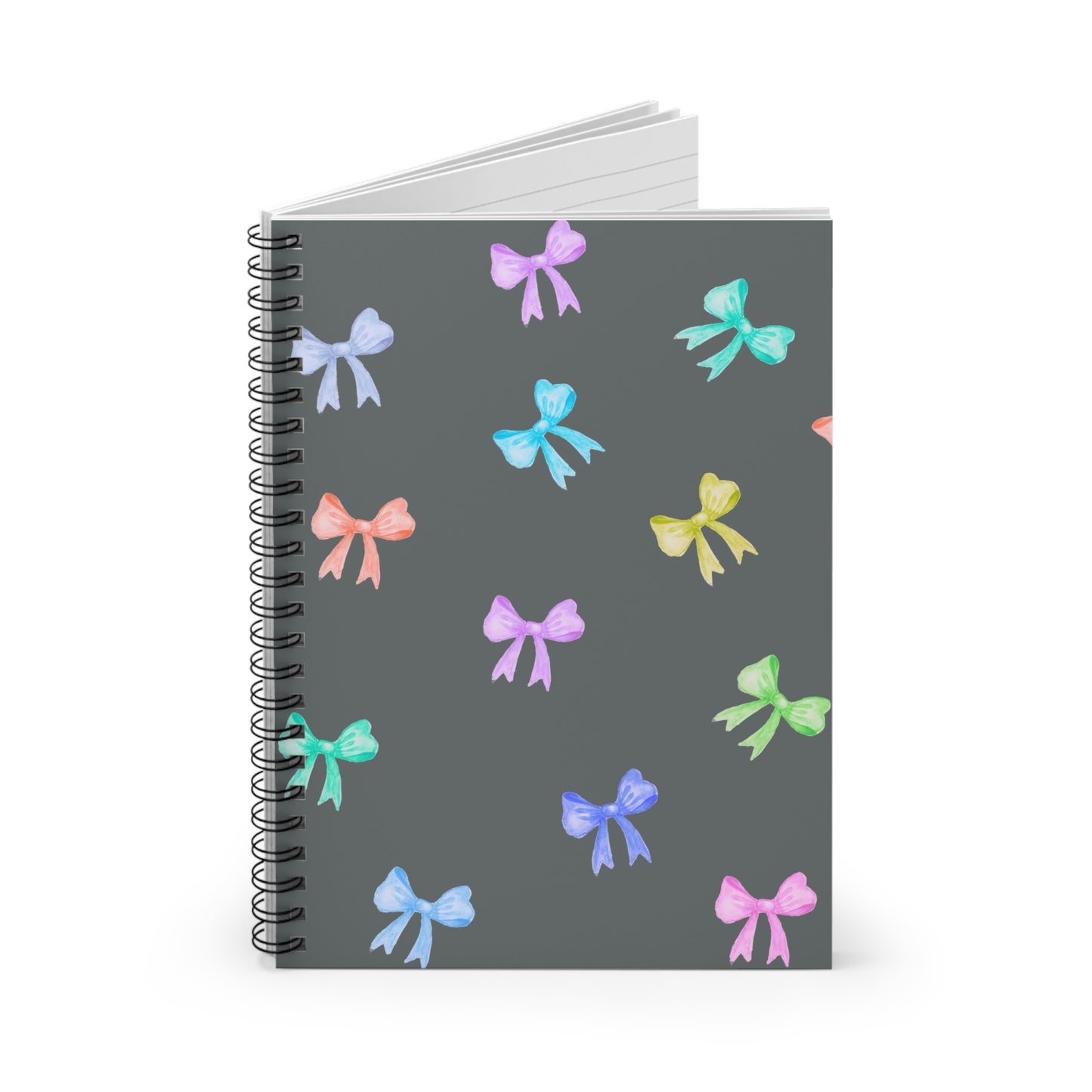 Cute Pastel Bows Spiral Notebook — Ruled Journal for Notes & Gifts