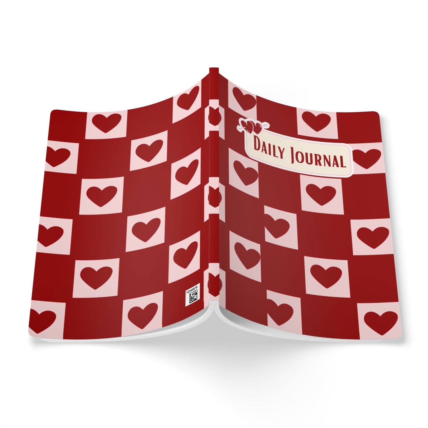 Heart Print Daily Journal Softcover Notebook