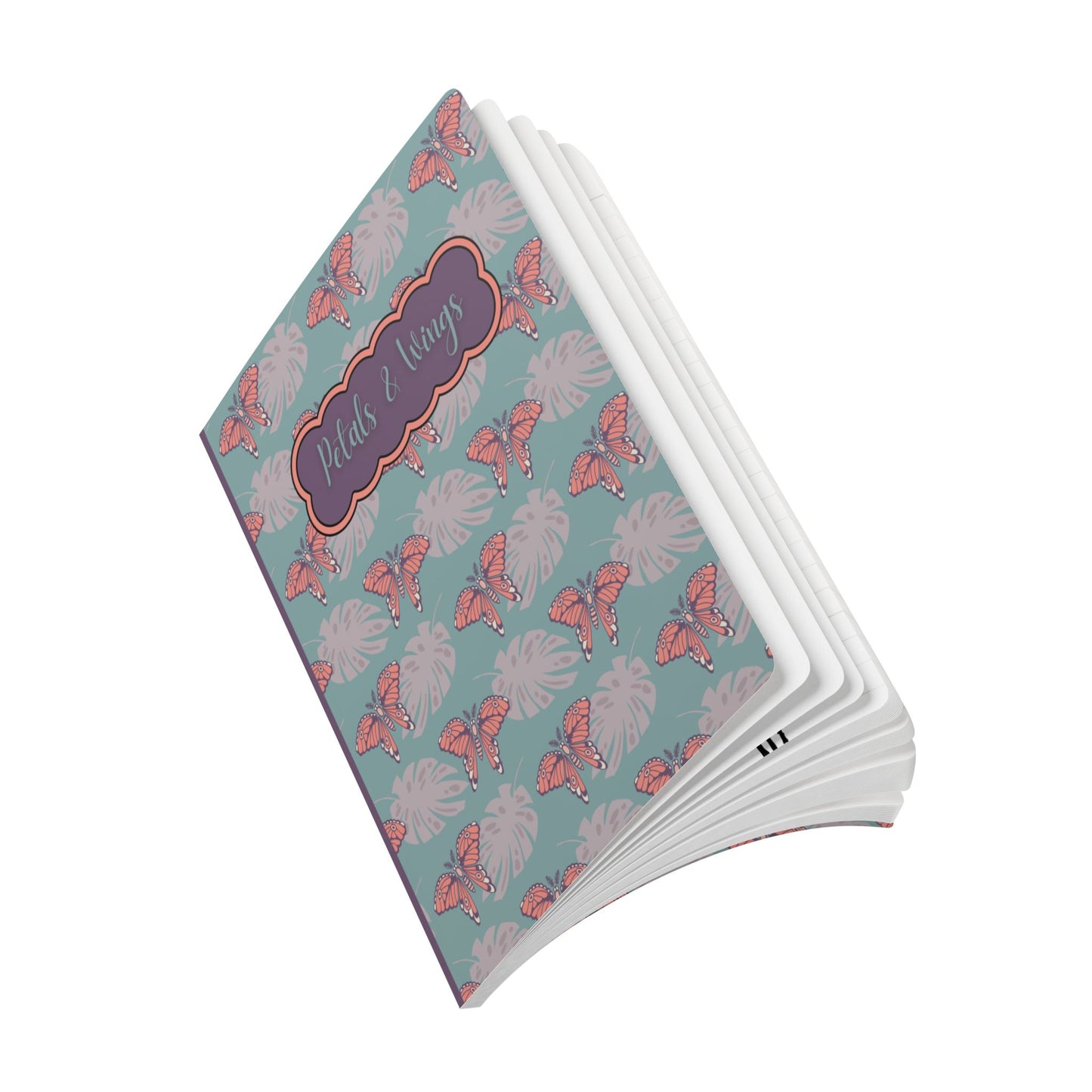 Moth & Monstera Softcover Journal — "Petals & Wings" Floral Nature Notebook