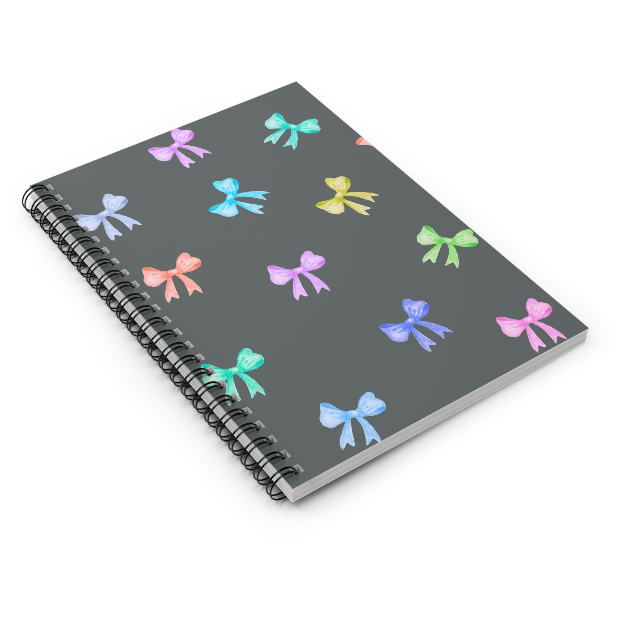 Cute Pastel Bows Spiral Notebook — Ruled Journal for Notes & Gifts