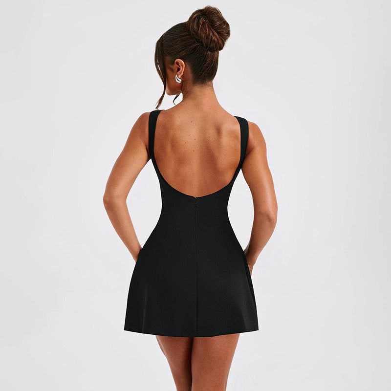 Slim-fitting Backless Dress Summer Short Dresses