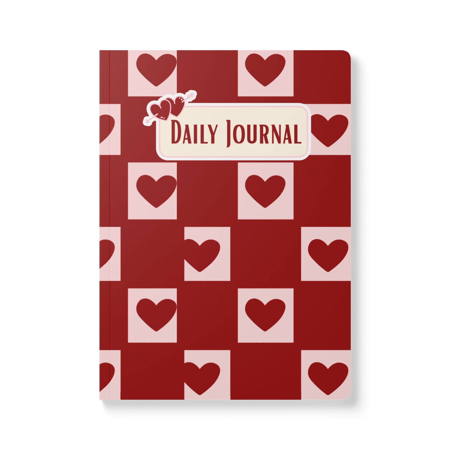 Heart Print Daily Journal Softcover Notebook