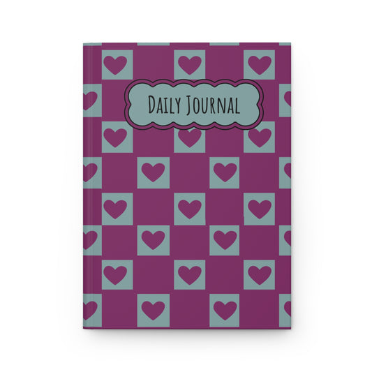 Heart Checkerboard Daily Journal Hardcover Notebook