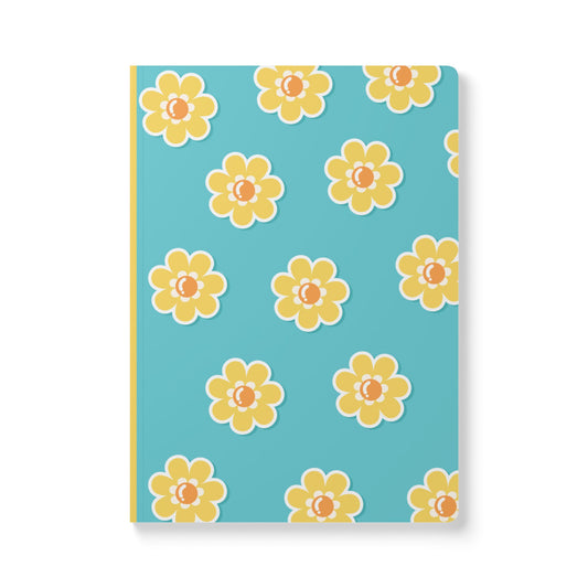 Turquoise Floral Softcover Journal