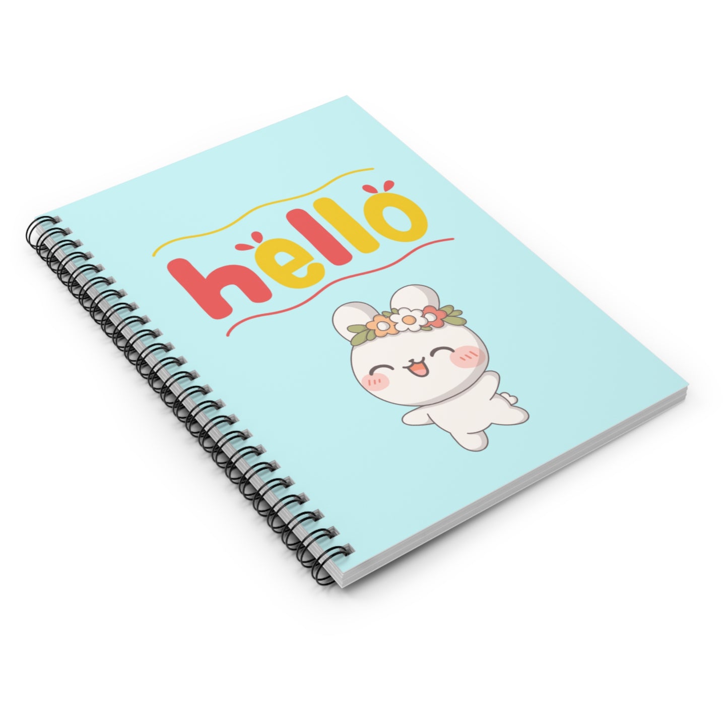Hello Bunny Spiral Notebook — Cute Pastel Journal