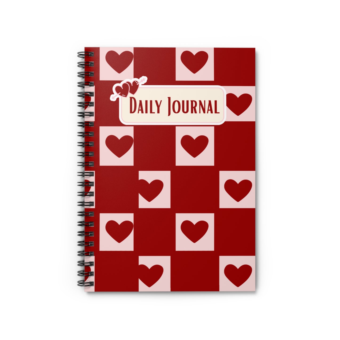 Spiral Cute Heart Design Lined Journal