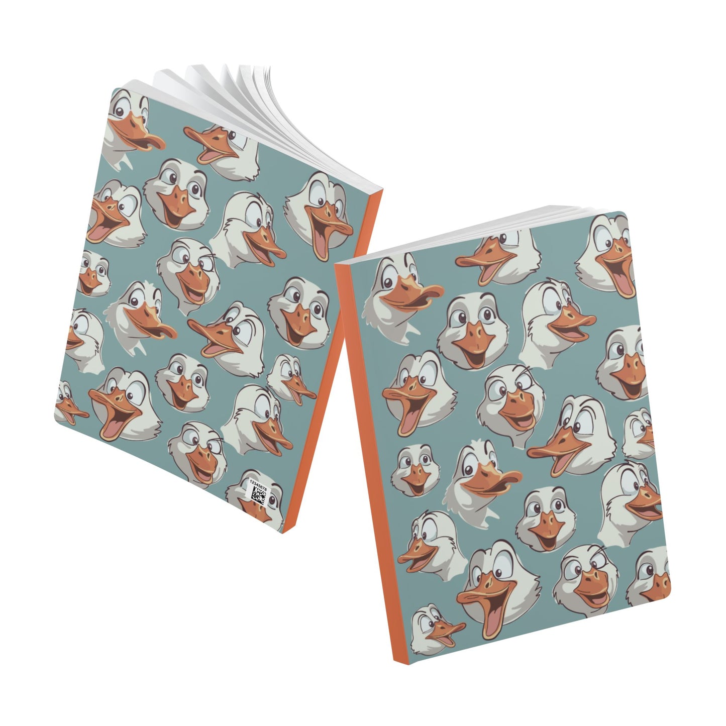 Goofy Duck Faces Softcover Journal — Cute Cartoon Duck Notebook