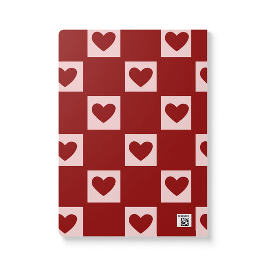 Heart Print Daily Journal Softcover Notebook